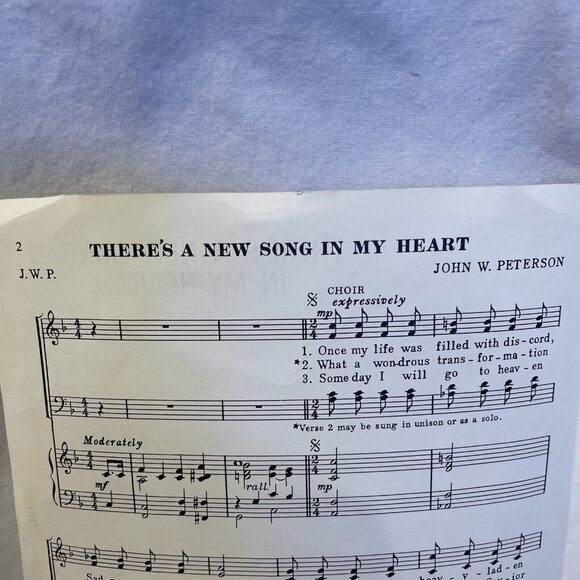 Theres A New Song In My Heart SATB Piano Sheet Music 1955 Singspiration ZJP8035 - Picture 5 of 9